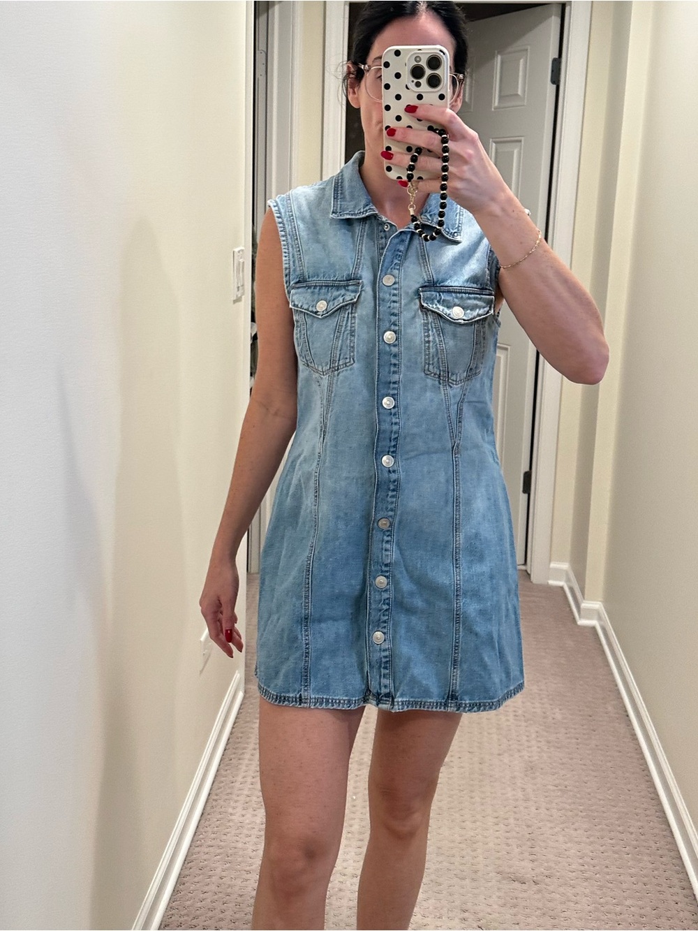 Zara Light Blue Denim Mini Dress - Picture 5 of 5